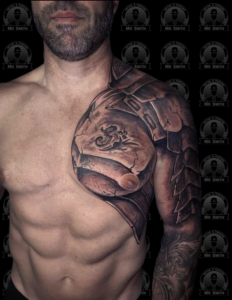 Brutal Realism Armour Black & Grey Tattoo
