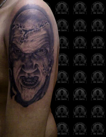 Brutal Realism Bobterel Black And Grey Tattoo