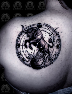 Realist Bull Black & Grey Tattoo