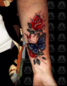 A Color Butterfly Tattoo in Bali