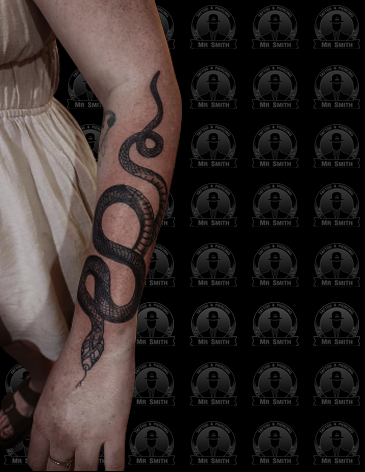 Snake Black Grey Tattoo